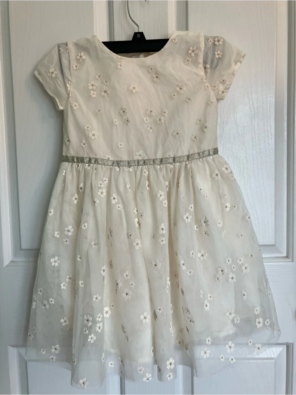 OshKosh B'gosh Ivory Floral Sequin Party Dress